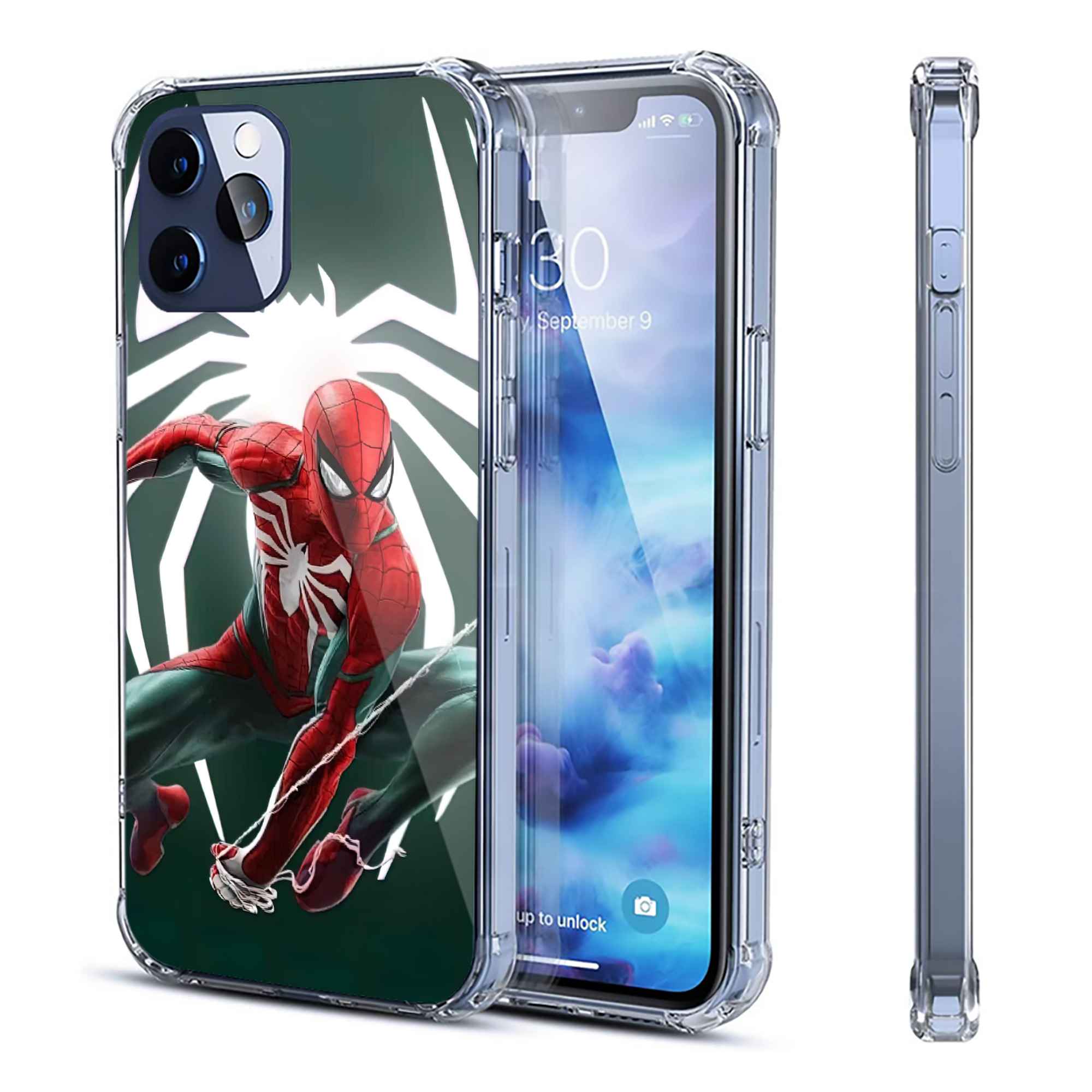 （画像用） Spider Man スパイダーマン 【iPhone 12シリーズ対応】透明スマホケース（クリアソフトケース）